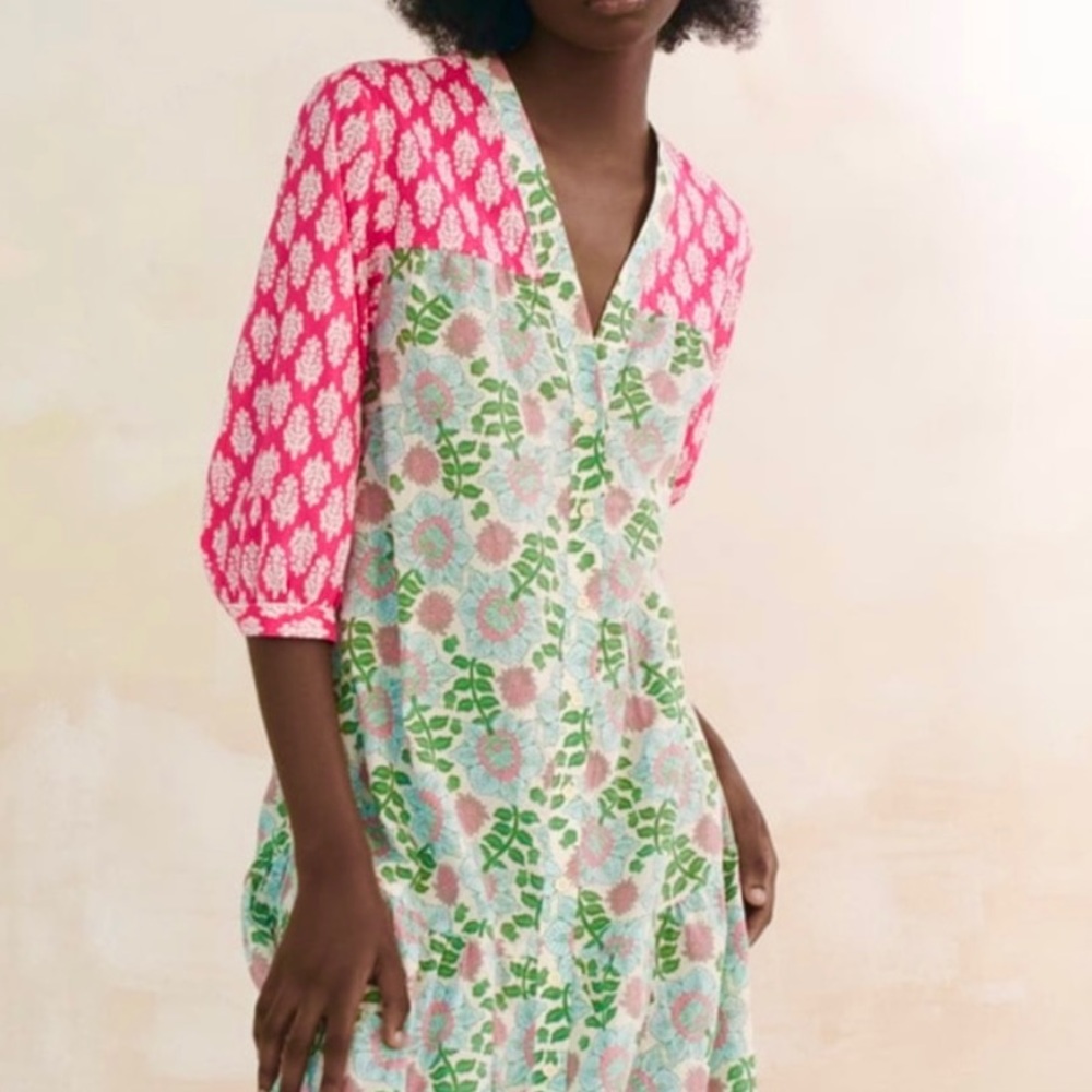 Zara NWT Paloma Printed Midi Dress